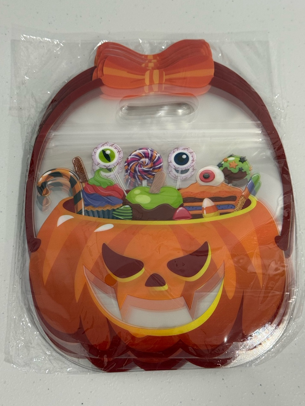 Kids Orange Halloween Pumpkin stand up gift bags